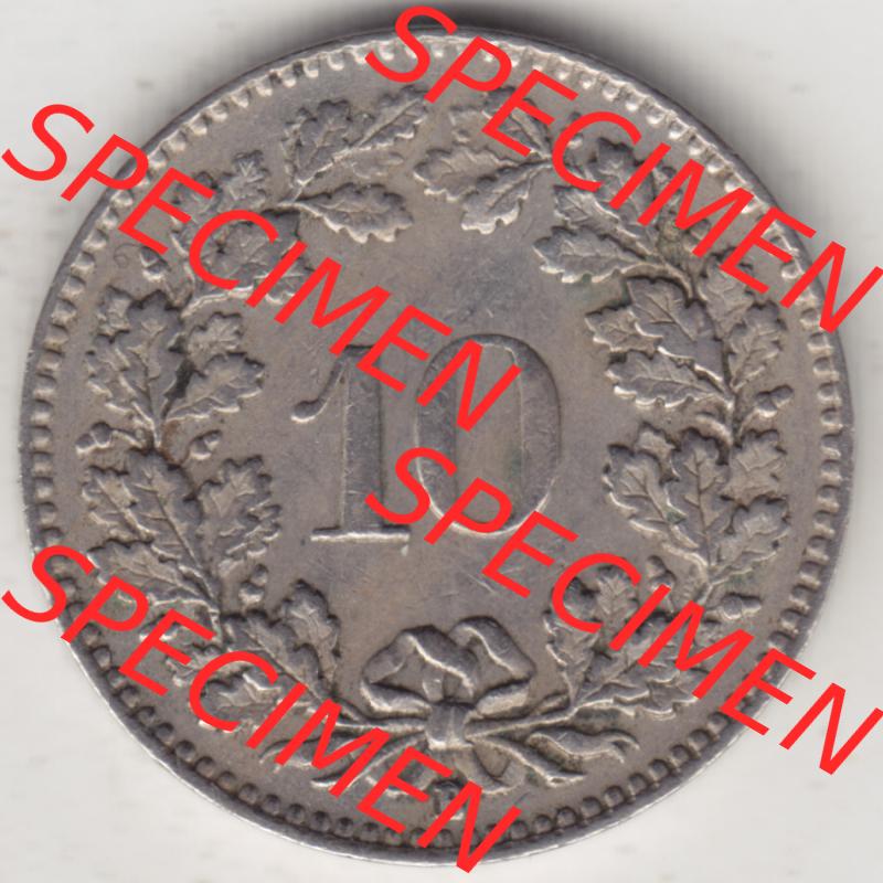 Münzen Schweiz 1940-Heute, 10 Rappen B 1942, Münzen Rückseite als Bildmaterial im online Katalog und online Datenbank für Sammler von Schweizer Münzen. Sammlung
