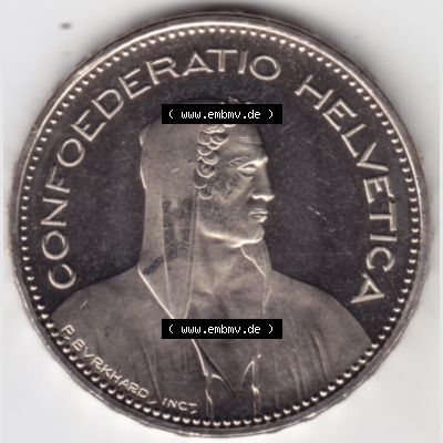 Münzen Schweiz 1994-2018, 5 Franken 1999, Münzen Vorderseite als Bildmaterial im online Katalog und online Datenbank für Sammler von Schweizer Münzen. Sammlung