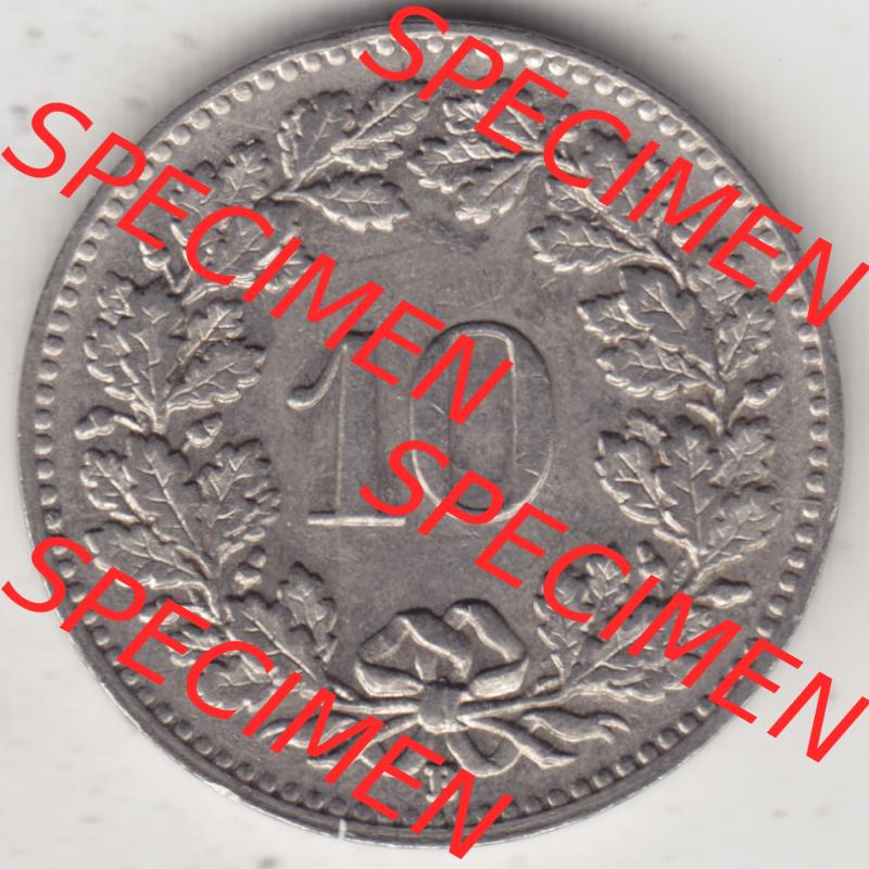 Münzen Schweiz 1932-1939, 10 Rappen B 1934, Münzen Rückseite als Bildmaterial im online Katalog und online Datenbank für Sammler von Schweizer Münzen. Sammlung