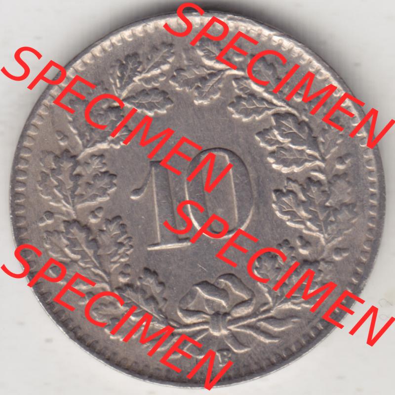 Münzen Schweiz 1940-Heute, 10 Rappen B 1944 II., Münzen Rückseite als Bildmaterial im online Katalog und online Datenbank für Sammler von Schweizer Münzen. Sammlung