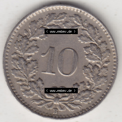 Münzen Schweiz 1940-Heute, 10 Rappen B 1948, Münzen Rückseite als Bildmaterial im online Katalog und online Datenbank für... Sammlung