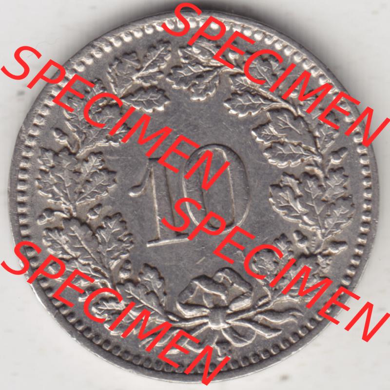 Münzen Schweiz 1932-1939, 10 Rappen B 1939, Münzen Rückseite als Bildmaterial im online Katalog und online Datenbank für Sammler von Schweizer Münzen. Sammlung