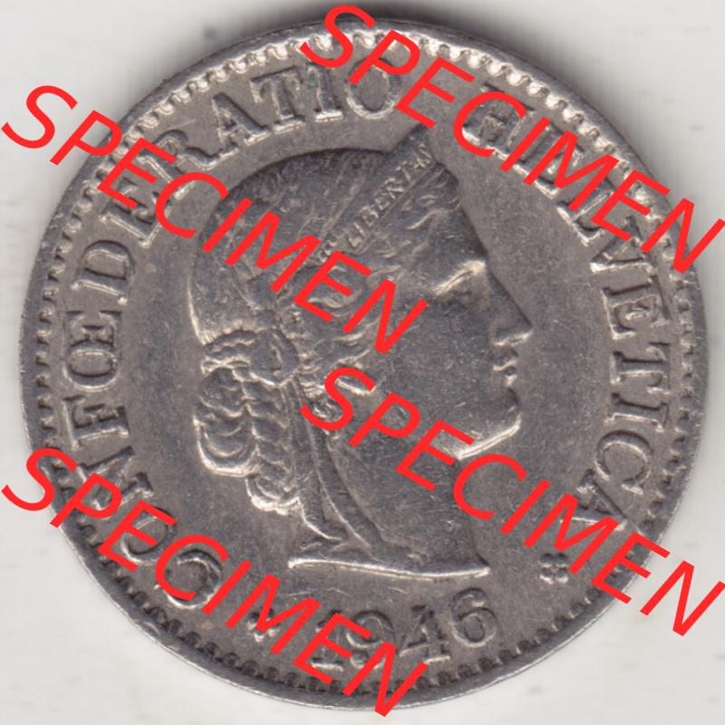 Münzen Schweiz 1940-Heute, 10 Rappen B 1946 I., Münzen Vorderseite als Bildmaterial im online Katalog und online Datenbank für Sammler von Schweizer Münzen. Sammlung