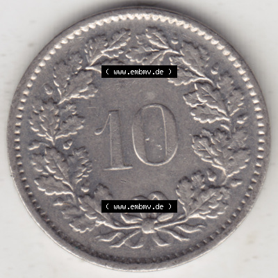 Münzen Schweiz 1940-2018, 10 Rappen B 1970 I., Münzen Rückseite als Bildmaterial im online Katalog und online Datenbank für... Sammlung