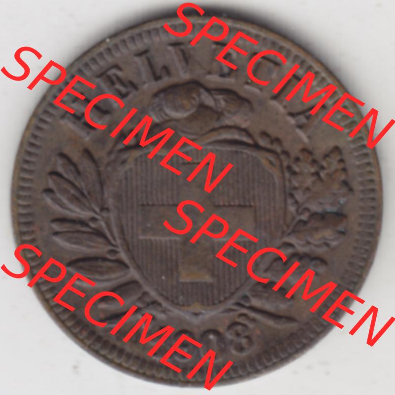 Münzen Schweiz 1850-1931, 2 Rappen, Münzen Vorderseite als Bildmaterial im online Katalog und online Datenbank für Sammler von Schweizer Münzen. Sammlung