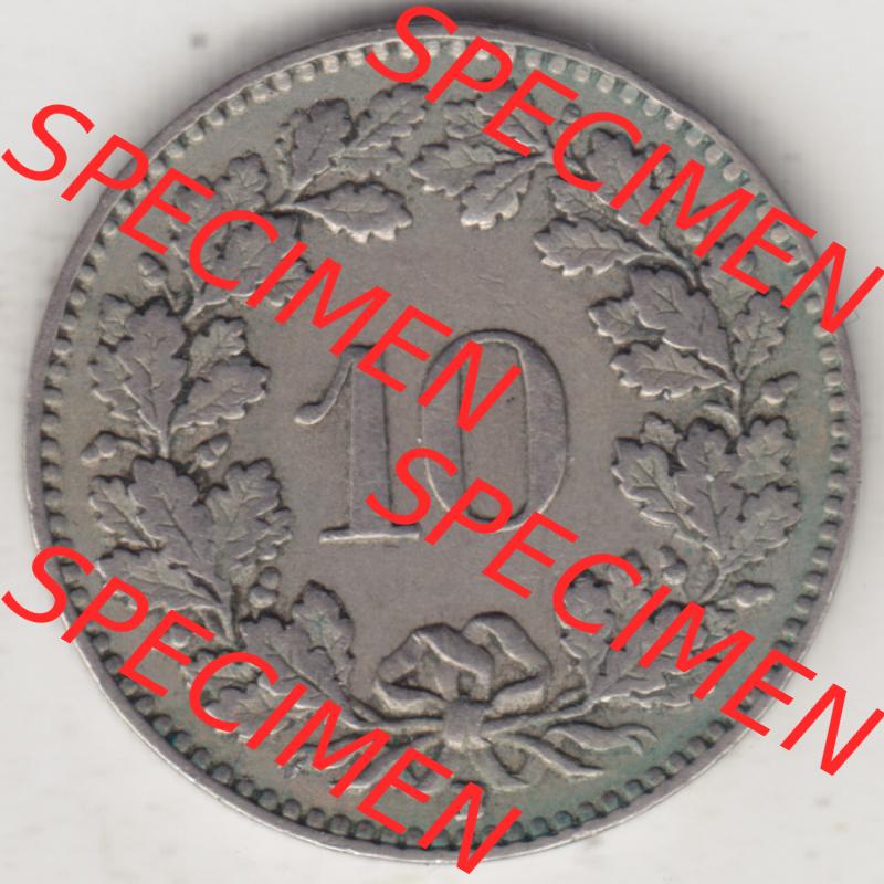 Münzen Schweiz 1919-1931, 10 Rappen B 1930 I., Münzen Rückseite als Bildmaterial im online Katalog und online Datenbank Sammlung