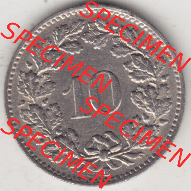 Münzen Schweiz 1940-Heute, 10 Rappen B 1946 II., Münzen Rückseite als Bildmaterial im online Katalog und online Datenbank für Sammler von Schweizer Münzen. Sammlung