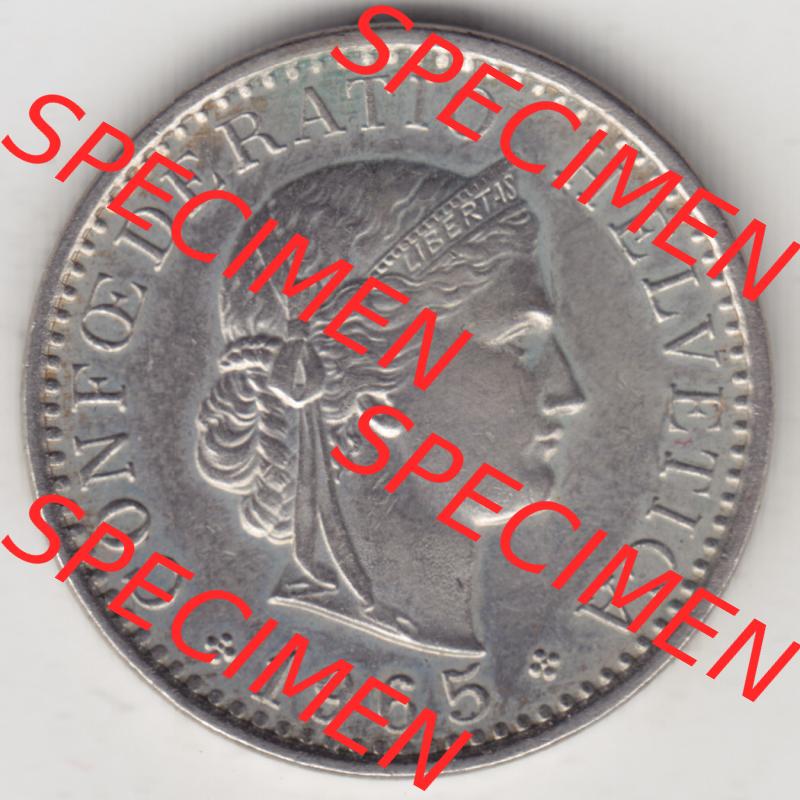 Münzen Schweiz 1939-2018, 20 Rappen Münzzeichen / Mzz. B 1965, Münzen Vorderseite als Bildmaterial im online Katalog und online Datenbank für Sammler von Schweizer... Sammlung