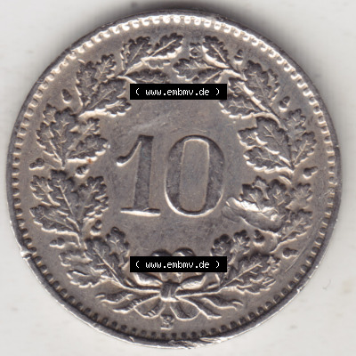 Münzen Schweiz 1940-Heute, 10 Rappen B 1944 I., Münzen Rückseite als Bildmaterial im online Katalog und online Datenbank für... Sammlung