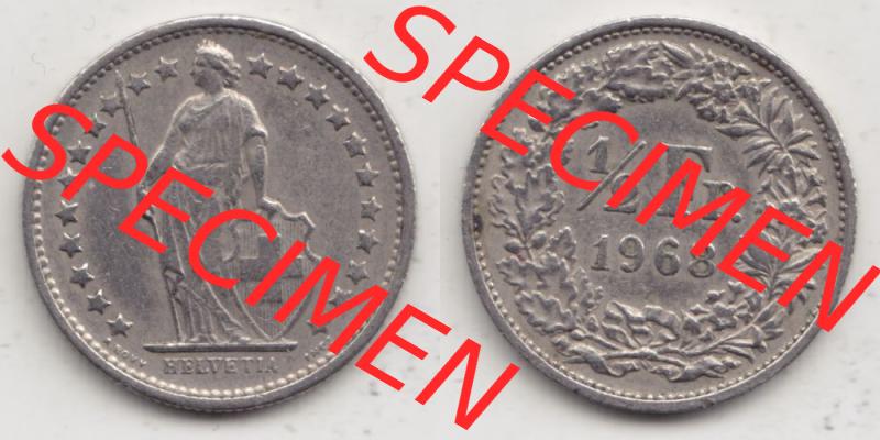 Münzen Schweiz 1968-1982, 1/2 Franken mit Münzzeichen / Mzz. B 1968, Münzen Vollansicht Horizontal als Bildmaterial Sammlung
