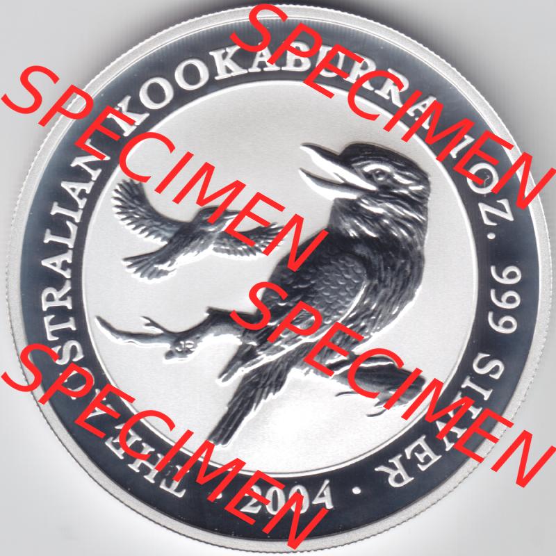 Silbermünzen Australien Kookaburra 1 Unze 2004. Vorderseite der Silbermünze Kookaburra / Eisvogel aus Australien hier im online Katalog und Datenbank zum verwalten und katalogisieren... Sammlung