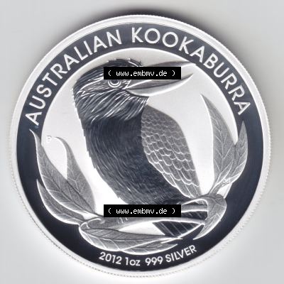 Silbermünzen Australien Kookaburra 1 Unze 2012. Vorderseite der Silbermünze Kookaburra / Eisvogel aus Australien hier im online Katalog und Datenbank zum verwalten und katalogisieren... Sammlung