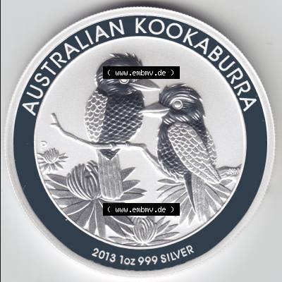 Silbermünzen Australien Kookaburra 1 Unze 2013. Vorderseite der Silbermünze Kookaburra / Eisvogel aus Australien hier im online Katalog und Datenbank zum verwalten und katalogisieren... Sammlung