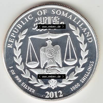 Silbermünzen Somaliland 1 Unze 2012 Jahr des Drachens (2) Sammlung