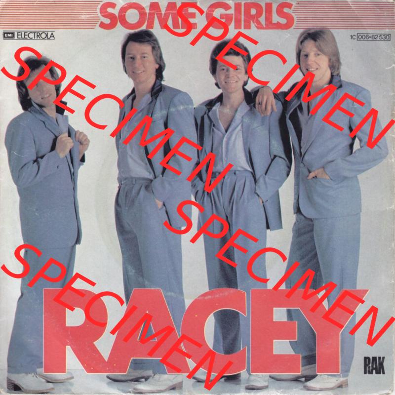 BRD, Rock & Pop (Singles) Electrola Records 1979, Racey mit Some Girls, Figthing Chance und Racey. Vinyl-Schallplatten hier im online Katalog als Bildmaterial hochladen.... Sammlung
