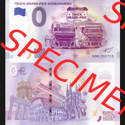 0-Euro Souvenirscheine Deutschland 2019-3, Truck-Grand-Prix Nürburgring (3) Sammlung