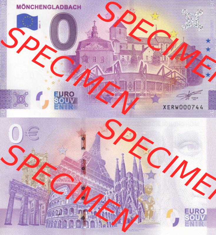 0-Euro Souvenirscheine Deutschland 2021-1, XERW, Mönchengladbach (3) Sammlung