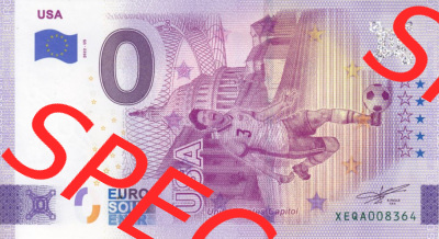 0-Euro Souvenirscheine Deutschland 2022-US, Fußball-WM in Katar XEQA, USA - Amerika (1) Sammlung