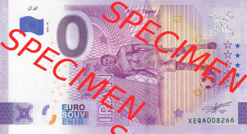 0-Euro Souvenirscheine Deutschland 2022-IR, Fußball-WM in Katar XEQA, Iran (1) Sammlung