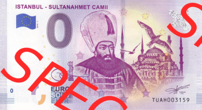 0-Euro Souvenirscheine Türkei 2019 (Stück 1), TUAH, Istanbul - Sultanahmet Camii (1) Sammlung