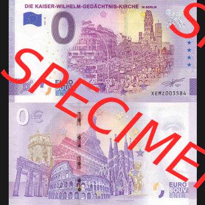 0-Euro Souvenirscheine Deutschland 2020-28, XEMZ, Die Kaiser-Wilhelm-Gedächtnis-Kirche (3) Sammlung