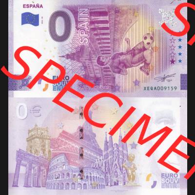 0-Euro Souvenirscheine Deutschland 2022-ES, Fußball-WM in Katar XEQA, Spanien - Espana - Spain (3) Sammlung