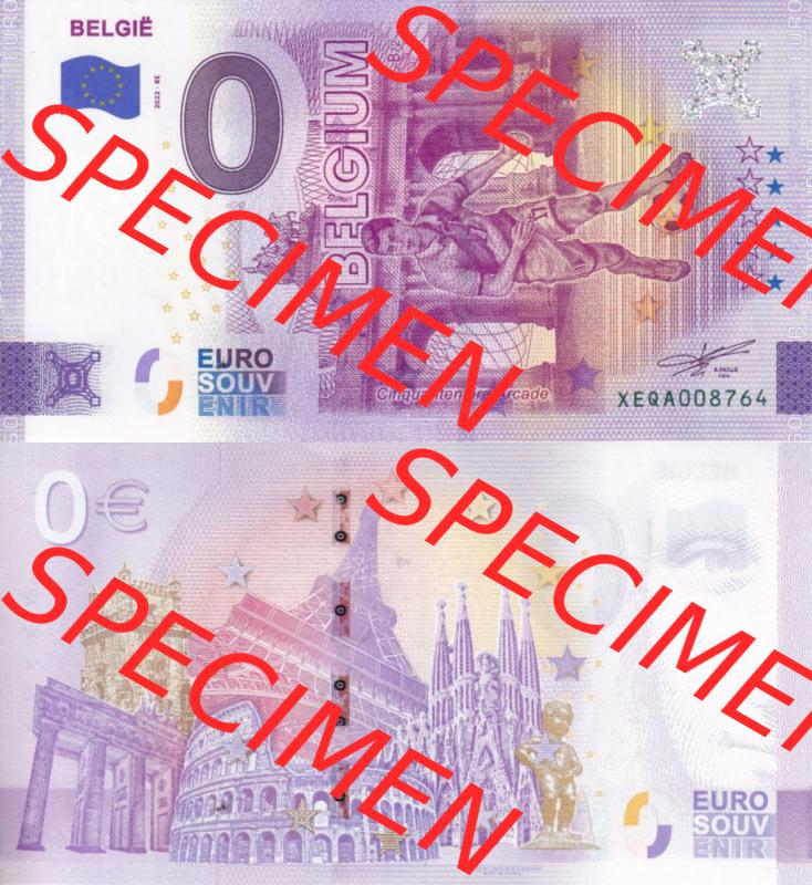 0-Euro Souvenirscheine Deutschland 2022-BE, Fußball-WM in Katar XEQA, Belgien - Belgium (3) Sammlung