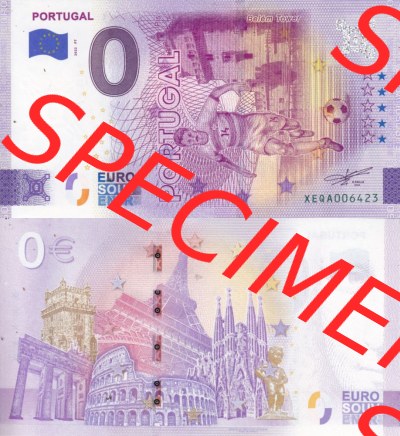0-Euro Souvenirscheine Deutschland 2022-PT, Fußball-WM in Katar XE QA, Portugal (3) Sammlung