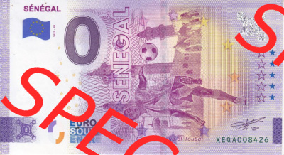 0-Euro Souvenirscheine Deutschland 2022-SN, Fußball-WM in Katar XEQA, Senegal (1) Sammlung