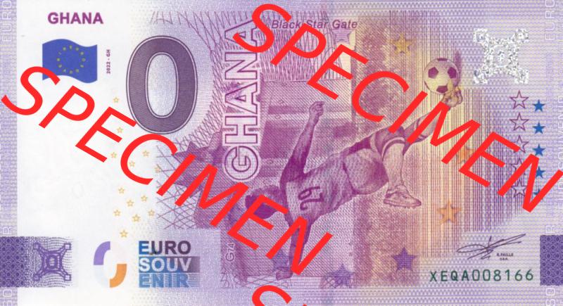 0-Euro Souvenirscheine Deutschland 2022-GH, Fußball-WM in Katar XEQA, Ghana (1) Sammlung