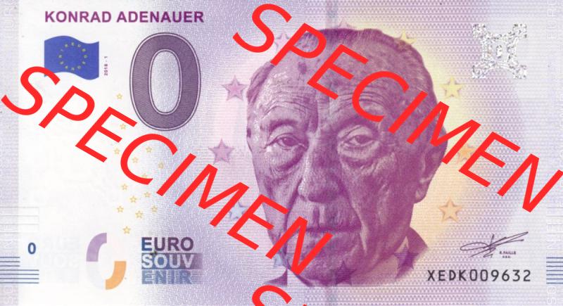 0-Euro Souvenirscheine Deutschland 2018-1, XEDK, Konrad Adenauer (1) Sammlung