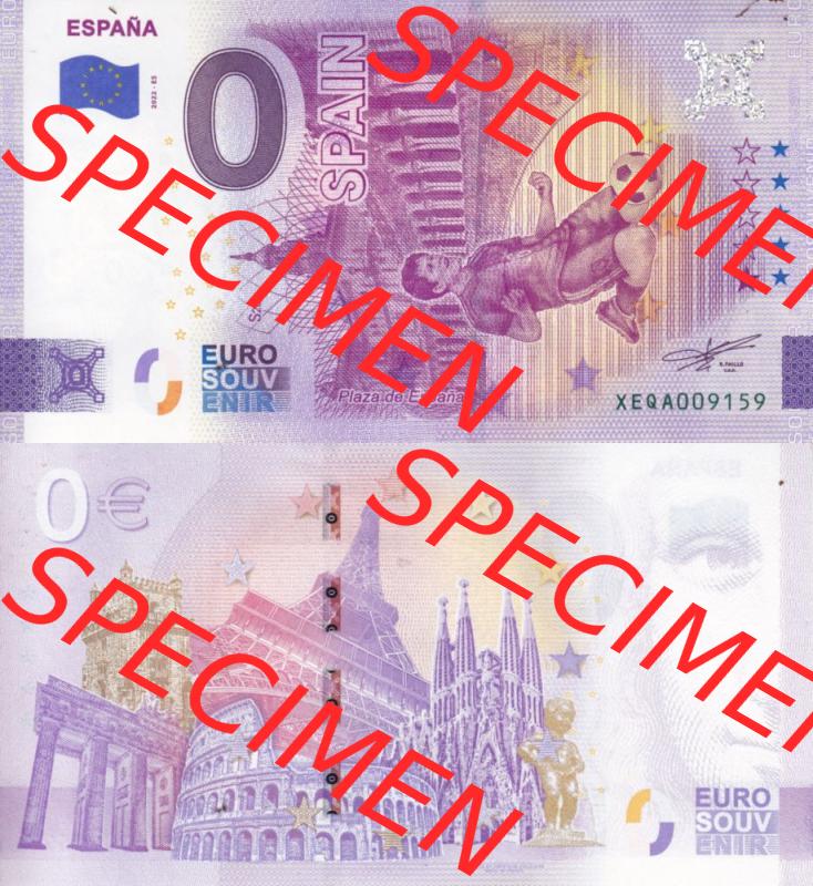0-Euro Souvenirscheine Deutschland 2022-ES, Fußball-WM in Katar XEQA, Spanien - Espana - Spain (3) Sammlung