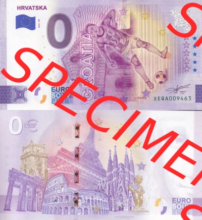 0-Euro Souvenirscheine Deutschland 2022-HR, Fußball-WM in Katar XEQA, Kroatien - Croatia - HRVATSKA (3) Sammlung