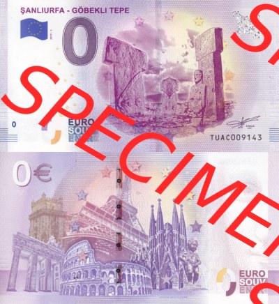 0-Euro Souvenirscheine Türkei 2019 (Stück 1), TUAC, Şanlıurfa - Göbekli Tepe (3) Sammlung