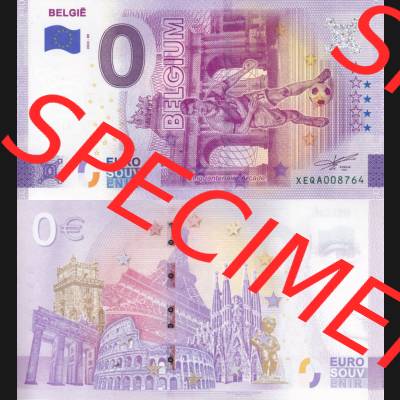 0-Euro Souvenirscheine Deutschland 2022-BE, Fußball-WM in Katar XEQA, Belgien - Belgium (3) Sammlung