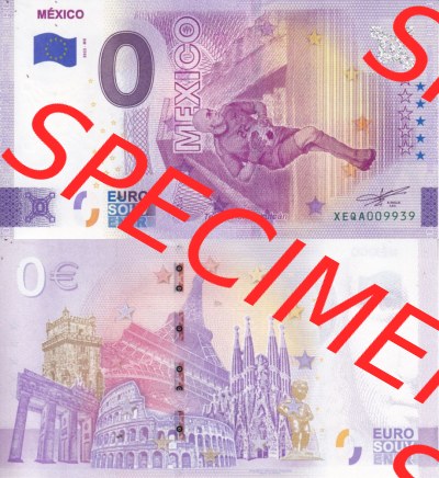 0-Euro Souvenirscheine Deutschland 2022-MX, Fußball-WM in Katar XEQA, Mexiko - Mexico (3) Sammlung