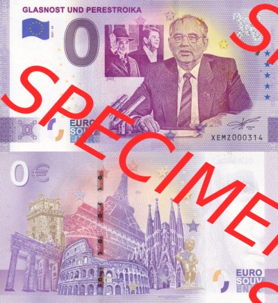 0-Euro Souvenirscheine Deutschland 2021 (Stück 29), XEMZ, Glasnost und Perestroika (3) Sammlung