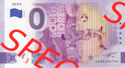 0-Euro Souvenirscheine Deutschland 2022-KR, Fußball-WM in Katar XEQA, Süd-Korea - South-Korea (1) Sammlung