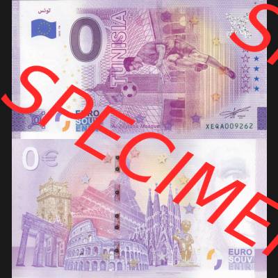 0-Euro Souvenirscheine Deutschland 2022-TN, Fußball-WM in Katar XEQA, Tunesien - Tunisia (3) Sammlung