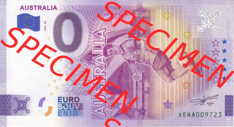 0-Euro Souvenirscheine Deutschland 2022-AU, Fußball-WM in Katar XEQA, Australien - Australia (1) Sammlung