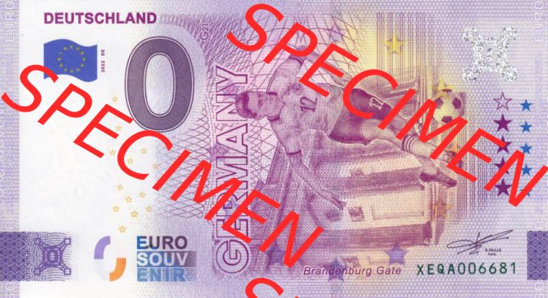 0-Euro Souvenirscheine Deutschland 2022-DE, Fußball-WM in Katar XEQA, Deutschland - Germany (1) Sammlung
