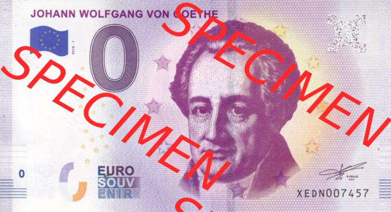 0-Euro Souvenirscheine Deutschland 2018-1, XEDN, Johann Wolfgang von Goethe (1) Sammlung