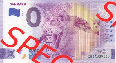 0-Euro Souvenirscheine Deutschland 2022-DK, Fußball-WM in Katar XEQA, Dänemark - Danmark - Denmark (1) Sammlung