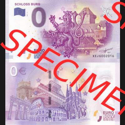 0-Euro Souvenirscheine Deutschland 2017-5, XEJG, Schloss Burg (3) Sammlung