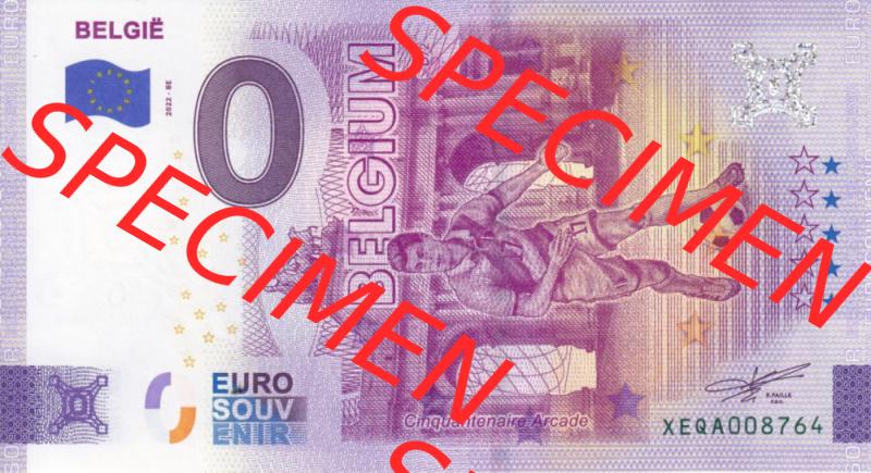 0-Euro Souvenirscheine Deutschland 2022-BE, Fußball-WM in Katar XEQA, Belgien - Belgium (1) Sammlung