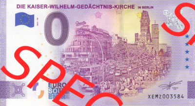 0-Euro Souvenirscheine Deutschland 2020 (Stück 28), XEMZ, Die Kaiser-Wilhelm-Gedächtnis-Kirche (1) Sammlung