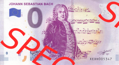 0-Euro Souvenirscheine Deutschland 2018 (Stück 1), XEDH, Johann Sebastian Bach (1) Sammlung