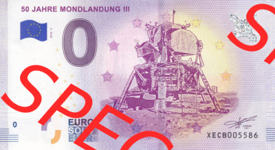 0-Euro Souvenirscheine Deutschland 2018 (Stück 3), XECB, 50 Jahre Mondlandung III (1) Sammlung
