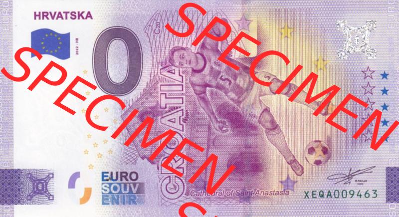 0-Euro Souvenirscheine Deutschland 2022-HR, Fußball-WM in Katar XEQA, Kroatien - Croatia - HRVATSKA (1) Sammlung