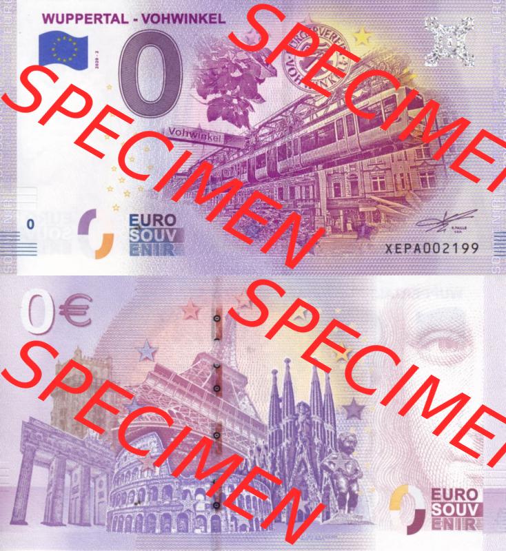 0-Euro Souvenirscheine Deutschland 2020-2, XEPA, Wuppertal - Vohwinkel (3) Sammlung